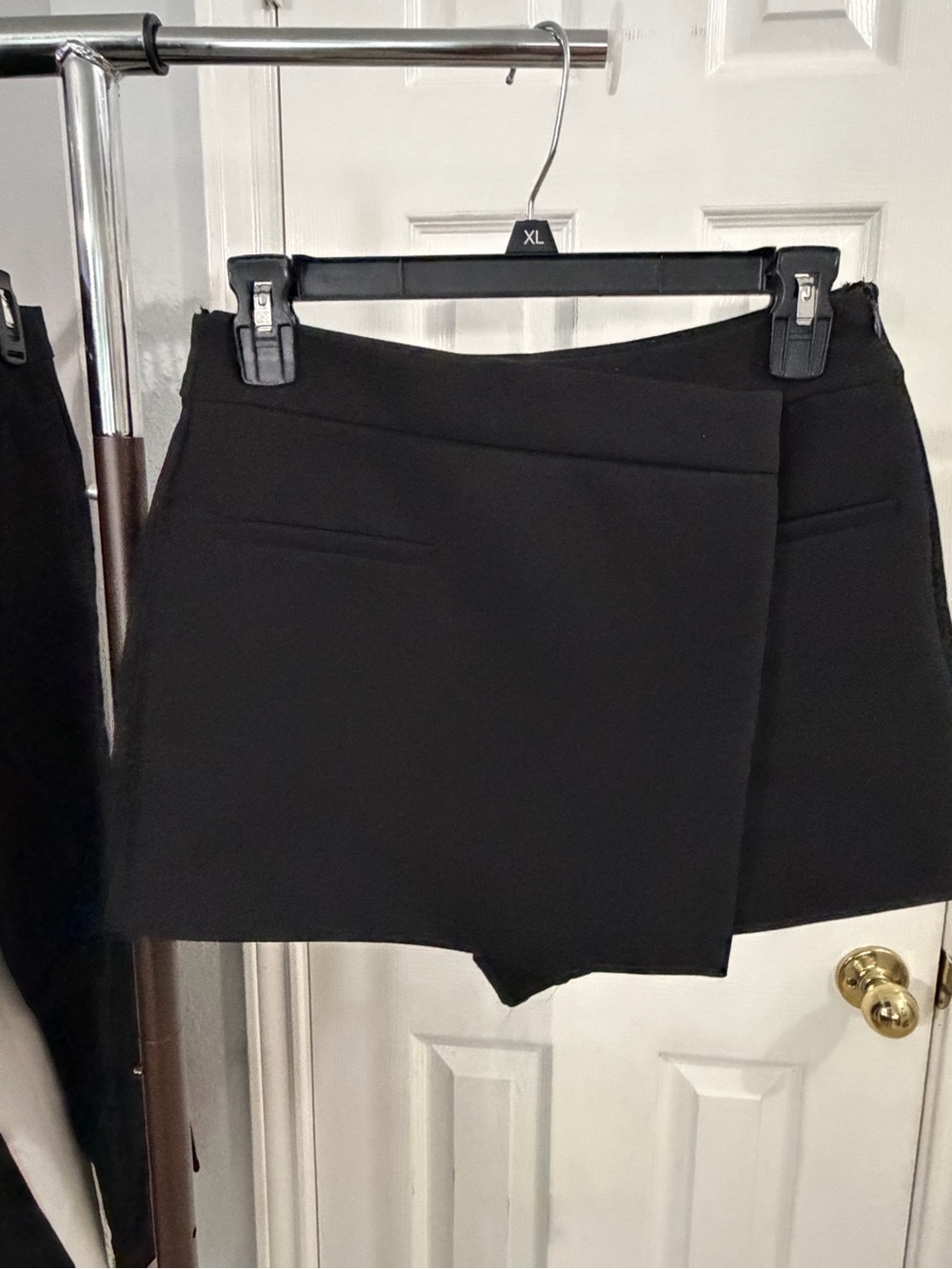 Zara Black Asymmetric Skort Shorts